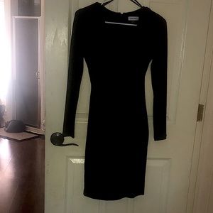 Calvin Klein black stretch rouched dress 2